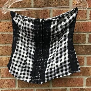 black gingham sleeveless shirt
